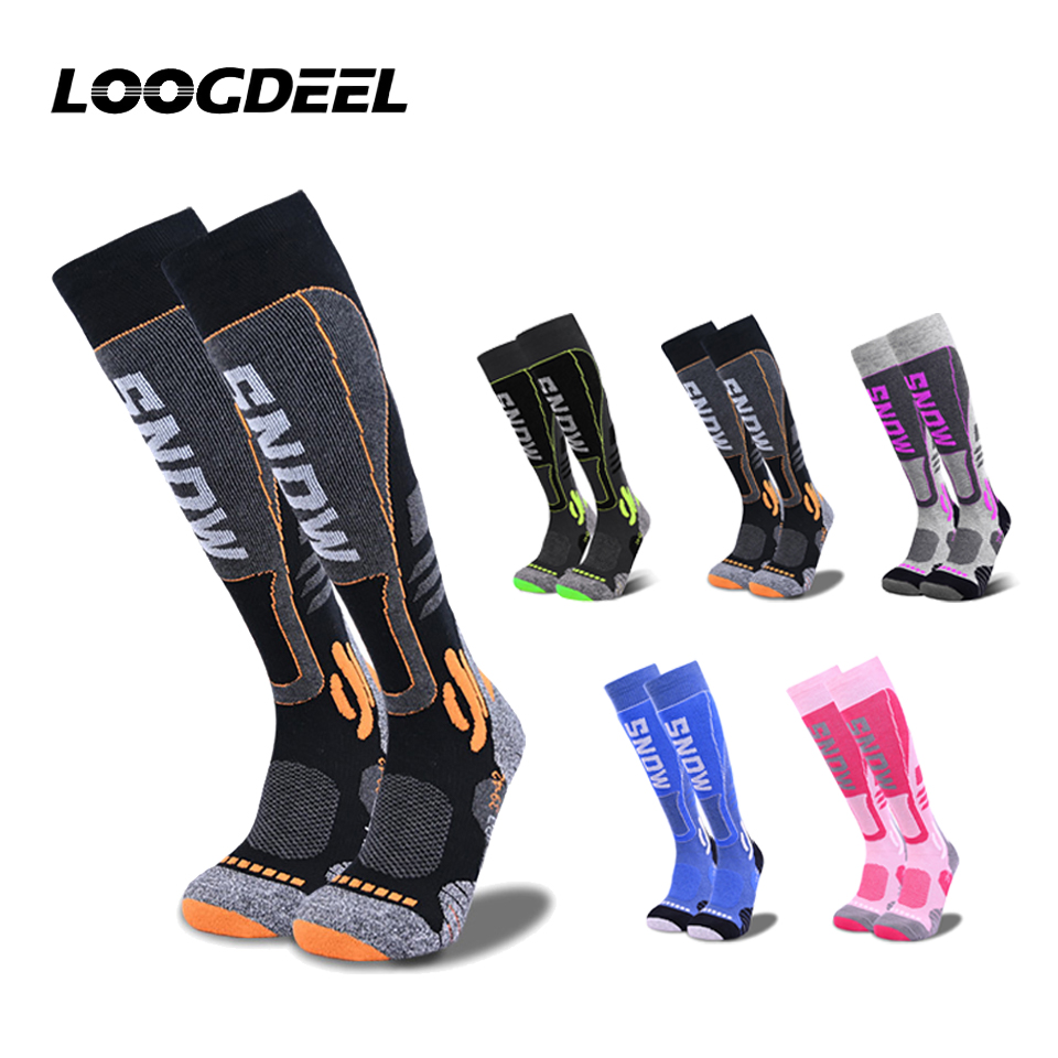 Wool Hiking Sock - Loogdeel 高品質メリノウール製、膝丈の長めのスキーソックス。冬の屋外での使用に最適。保温性に優れた厚手のスポーツソックスで、ハイキングやスノーボードにも適しています。