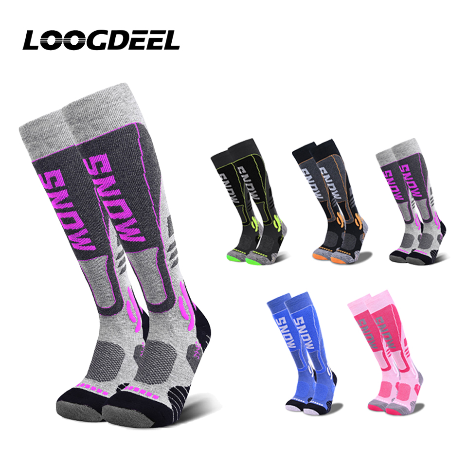 Wool Hiking Sock - Loogdeel 高品質メリノウール製、膝丈のスキー用ソックス。長めの丈で、冬のアウトドア、ハイキング、スノーボードに最適。厚手で暖かく、スポーツにも適しています。