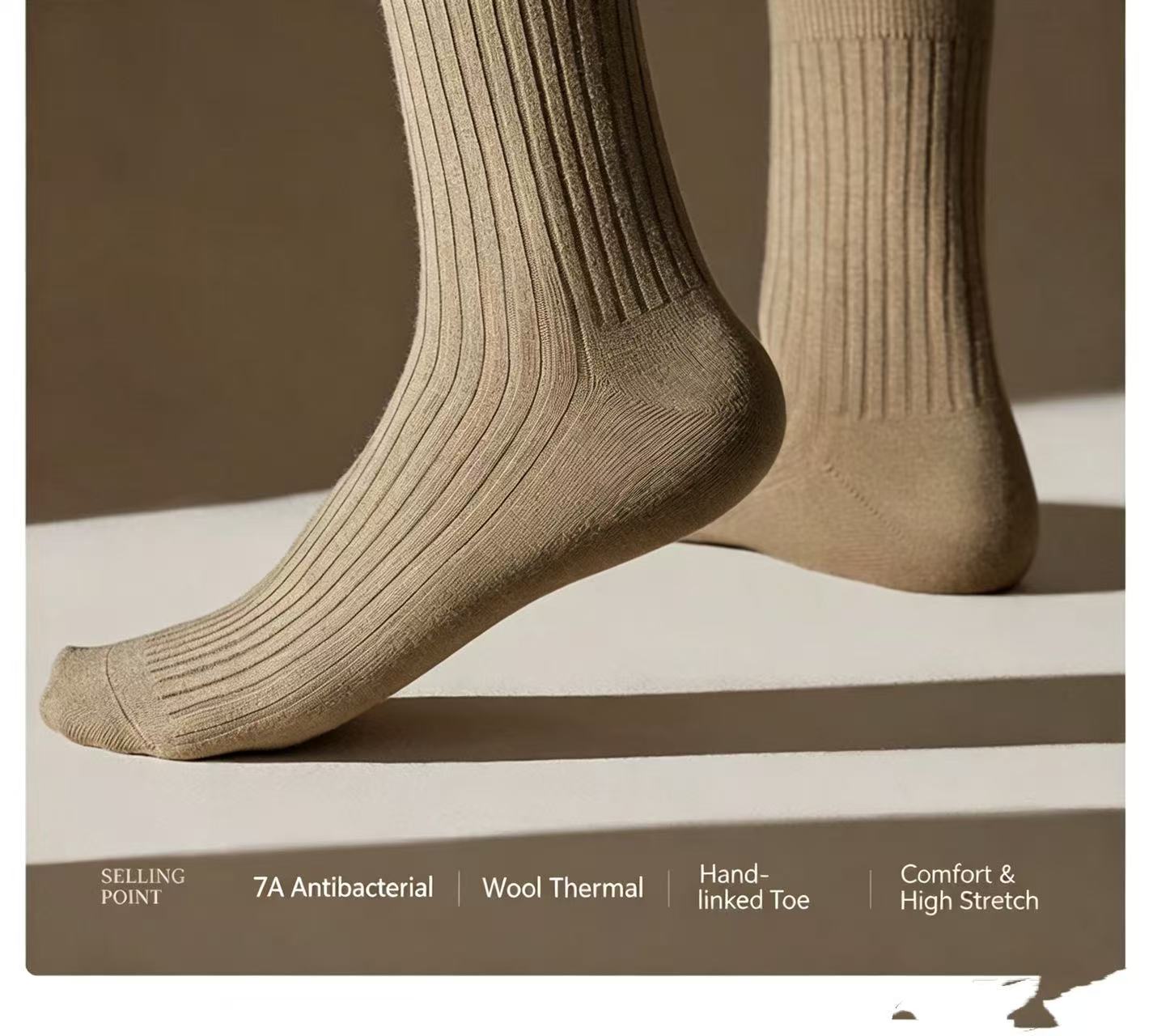 Wool Hiking Sock - メンズ・レディース用、厚手で暖かいメリノウールハイキングソックス4足セット。冬用。通気性があり、保温性に優れたブーツソックス。