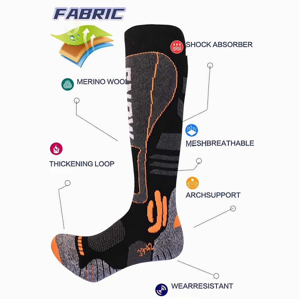 Loogdeel 高品質メリノウール製、膝丈の長めのスキーソ - Wool Hiking Sock のレビューと価格