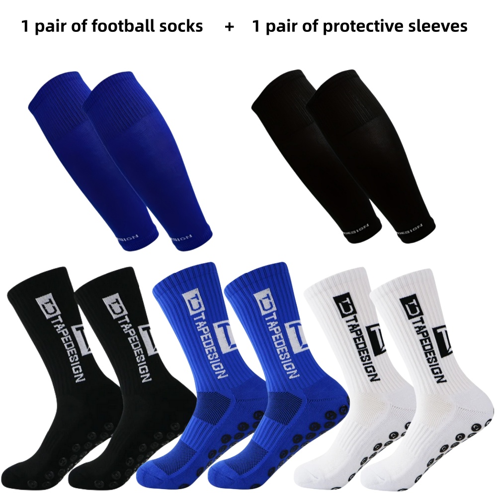 1 ペアのサッカーソックス + 1 ペアの保護スリーブ サッ - Compression Sleeve Calf のレビューと価格