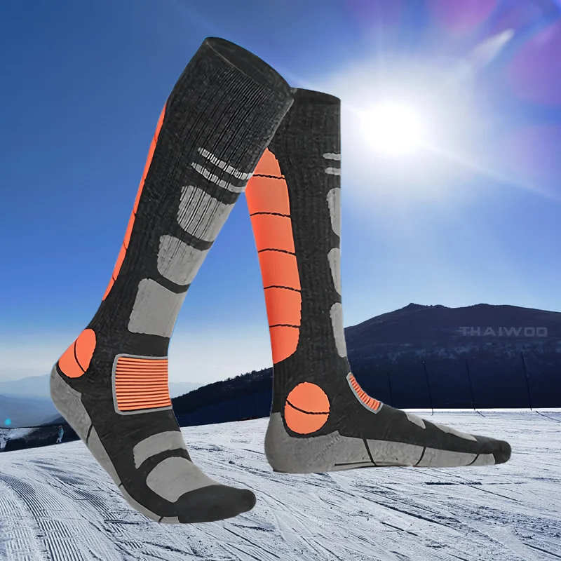 1 ペアメリノウールスキーソックス男性暖かい高弾性ウィンター - Thermal Sock Winter のレビューと価格
