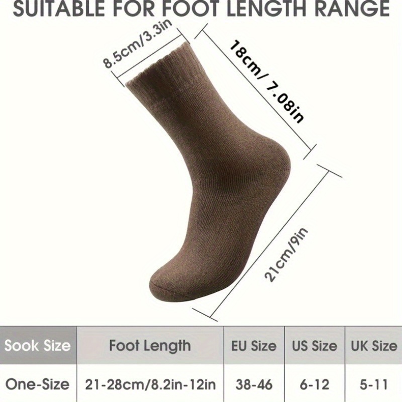 冬用の厚手メンズスノーソックス1足。色はランダム。柔らかい素 - Thermal Sock Winter のレビューと価格