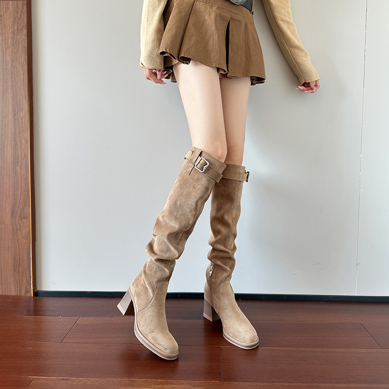ハイヒールニーハイブーツ レディース 秋冬 2025 ロング - Knee High Sock Women のレビューと価格