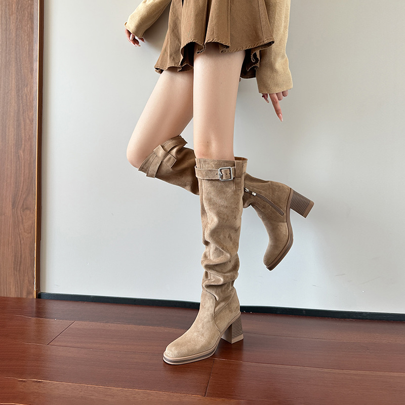 ハイヒールニーハイブーツ レディース 秋冬 2025 ロング - Knee High Sock Women のレビューと価格